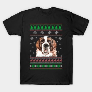 Cute Saint Bernard Dog Lover Ugly Christmas Sweater For Women And Men Funny Gifts T-Shirt